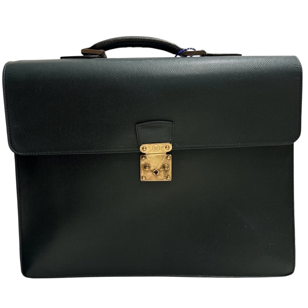 Louis Vuitton Green Brief Case Serviette Couseiller Taiga - Picture 1 of 13